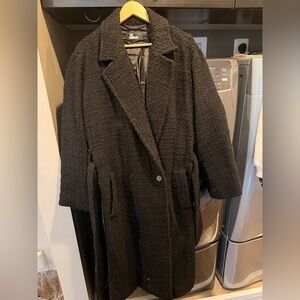 $810 NWT The Kooples Black Women's Tweed Coat size 36 (US 4, can also fit a 6)